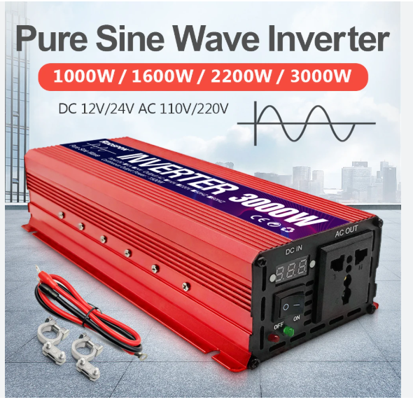 EAST - 1000W, სახლის ინვერტორი, 12V/20A(max 40A), pure sine wave, with DC module
