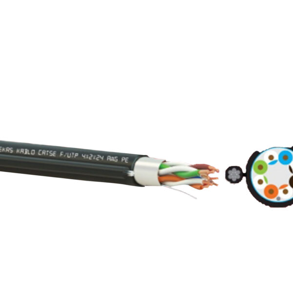 ქსელის კაბელი გარე მონტაჟის (ტროსით) CAT 5e F/UTP 4x2x24 AWG-CU - PE - DATA CABLE with Messenger OUTDOOR (Z11442-AP)